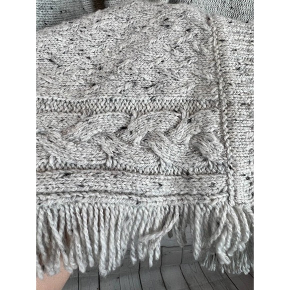 MICHAEL STARS fringe gray open front knit cardigan sweater size M NWOT - Picture 4 of 8